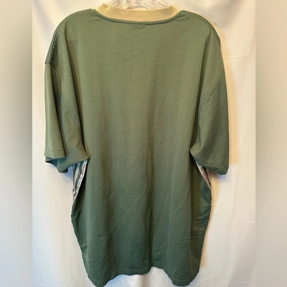Vintage 90s Adidas Men’s Size XL 3‎ Stripes V Neck Jersey Shirt Green